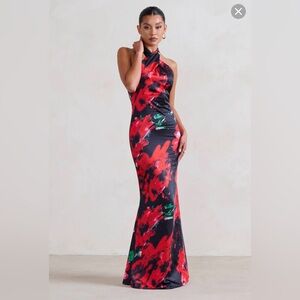 Club L London Formal Floral Maxi Dress, Size 6